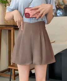 シンプルハイウエスト無地ショートパンツ