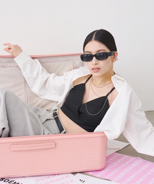 SOEMIN(ソミン)の「Bustier set with long sleeve shirt/ビスチェセット長袖シャツ(シャツ/ブラウス・レディース・ホワイト/ストライプ/ピンク/ベージュ・FREE)」の2枚目の写真