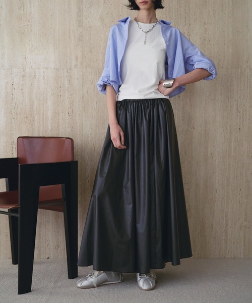 SOEMIN(ソミン)の「Bustier set with long sleeve shirt/ビスチェセット長袖シャツ(シャツ/ブラウス・レディース・ホワイト/ストライプ/ピンク/ベージュ・FREE)」の13枚目の写真