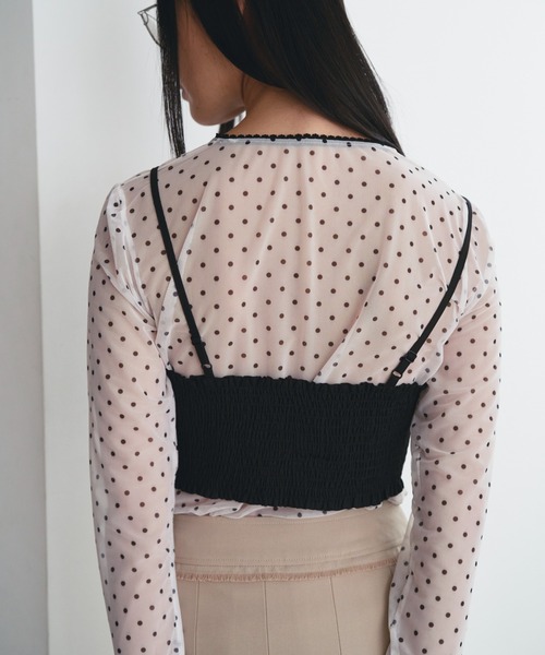 SOEMIN(ソミン)の「Bustier set with long sleeve shirt/ビスチェセット長袖シャツ(シャツ/ブラウス・レディース・ホワイト/ストライプ/ピンク/ベージュ・FREE)」の17枚目の写真