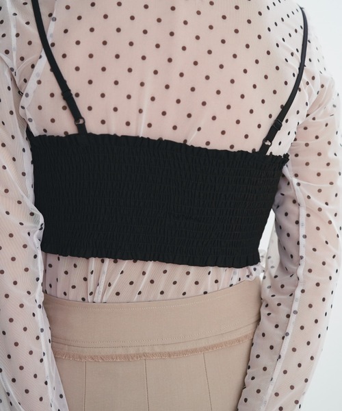 SOEMIN(ソミン)の「Bustier set with long sleeve shirt/ビスチェセット長袖シャツ(シャツ/ブラウス・レディース・ホワイト/ストライプ/ピンク/ベージュ・FREE)」の18枚目の写真