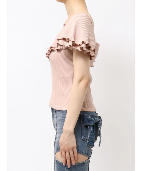 EATME(イートミー)の「ラッフルベルテッドTOP(Tシャツ/カットソー・レディース・ブラック/グレー/ピンク・FREE)」の10枚目の写真