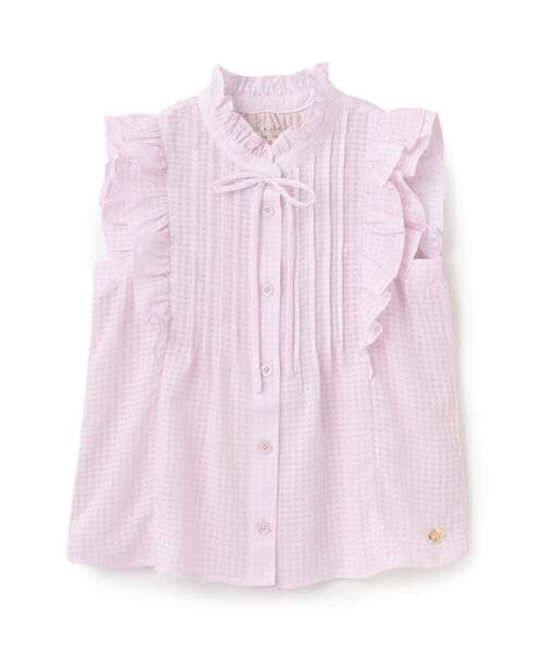 kate spade new york kids(ケイトスペードニューヨーク)の「ピンタックフリルブラウス(シャツ/ブラウス・キッズ・ピンク/ブラック・120cm/150cm/130cm/140cm/160cm)」の5枚目の写真