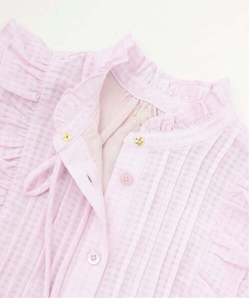 kate spade new york kids(ケイトスペードニューヨーク)の「ピンタックフリルブラウス(シャツ/ブラウス・キッズ・ピンク/ブラック・120cm/150cm/130cm/140cm/160cm)」の9枚目の写真