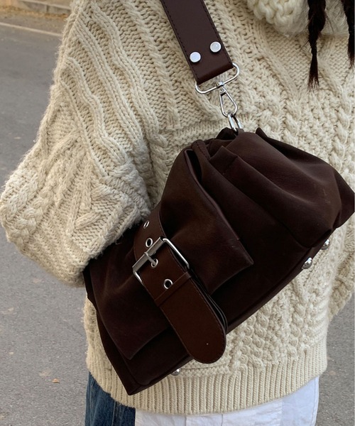 LA VORAGINE(ラ ヴォラジネ)の「ベルトフラップデザイン 2WAYショルダーバッグ(ショルダーバッグ・レディース・Black/A/BROWN・FREE)」の13枚目の写真