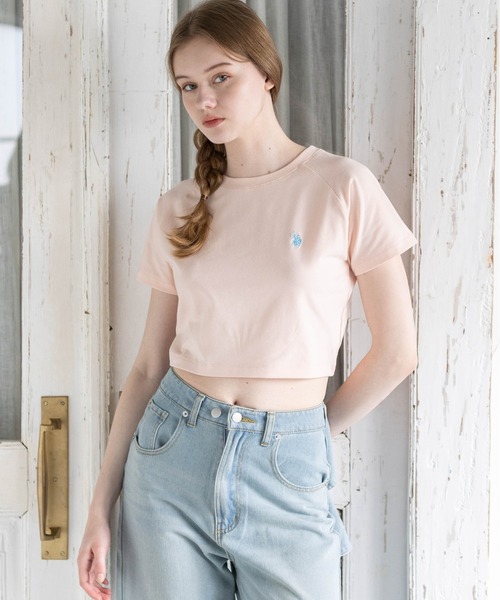 U.S. POLO ASSN.(ユーエスポロアッスン)の「【U.S. POLO ASSN.】clear 別注 ワンポイント刺繍チビT(Tシャツ/カットソー・レディース・オフホワイト/ピンク/ブラック・F)」の3枚目の写真