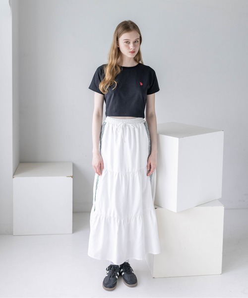 U.S. POLO ASSN.(ユーエスポロアッスン)の「【U.S. POLO ASSN.】clear 別注 ワンポイント刺繍チビT(Tシャツ/カットソー・レディース・オフホワイト/ピンク/ブラック・F)」の15枚目の写真