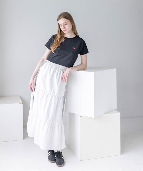 U.S. POLO ASSN.(ユーエスポロアッスン)の「【U.S. POLO ASSN.】clear 別注 ワンポイント刺繍チビT(Tシャツ/カットソー・レディース・オフホワイト/ピンク/ブラック・F)」の16枚目の写真