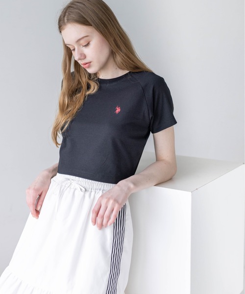 U.S. POLO ASSN.(ユーエスポロアッスン)の「【U.S. POLO ASSN.】clear 別注 ワンポイント刺繍チビT(Tシャツ/カットソー・レディース・オフホワイト/ピンク/ブラック・F)」の10枚目の写真