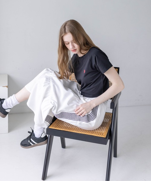 U.S. POLO ASSN.(ユーエスポロアッスン)の「【U.S. POLO ASSN.】clear 別注 ワンポイント刺繍チビT(Tシャツ/カットソー・レディース・オフホワイト/ピンク/ブラック・F)」の12枚目の写真