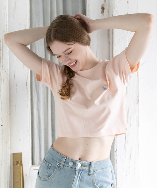 U.S. POLO ASSN.(ユーエスポロアッスン)の「【U.S. POLO ASSN.】clear 別注 ワンポイント刺繍チビT(Tシャツ/カットソー・レディース・オフホワイト/ピンク/ブラック・F)」の17枚目の写真