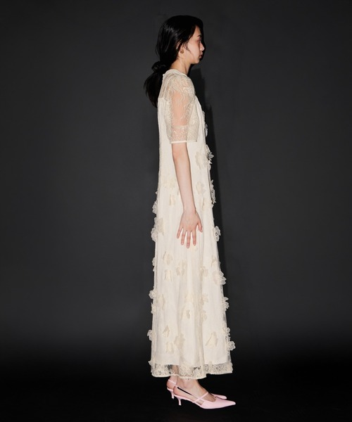ANDRESD（アンドレスド）の「フラワーレースドレス / Flower Lace Dress（ドレス・レディース・ブラック/ブラウン/アイボリー・S/M/L）」の16枚目の写真