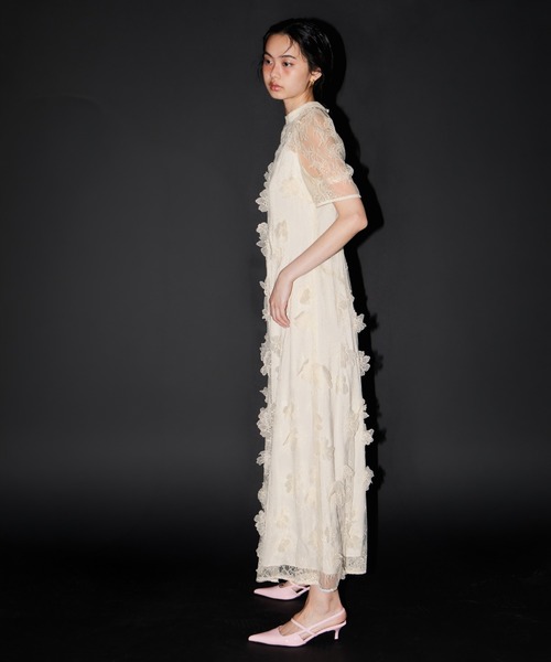 ANDRESD（アンドレスド）の「フラワーレースドレス / Flower Lace Dress（ドレス・レディース・ブラック/ブラウン/アイボリー・S/M/L）」の9枚目の写真