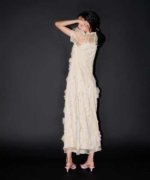 ANDRESD（アンドレスド）の「フラワーレースドレス / Flower Lace Dress（ドレス・レディース・ブラック/ブラウン/アイボリー・S/M/L）」の11枚目の写真