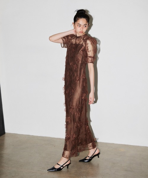 ANDRESD（アンドレスド）の「フラワーレースドレス / Flower Lace Dress（ドレス・レディース・ブラック/ブラウン/アイボリー・S/M/L）」の21枚目の写真
