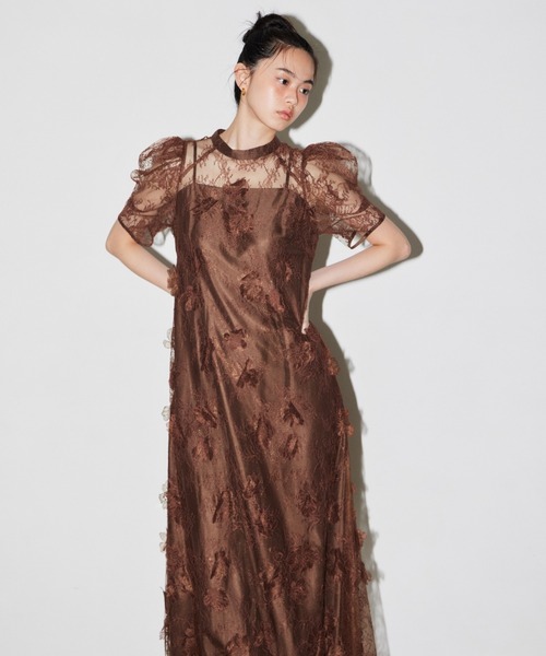 ANDRESD（アンドレスド）の「フラワーレースドレス / Flower Lace Dress（ドレス・レディース・ブラック/ブラウン/アイボリー・S/M/L）」の22枚目の写真