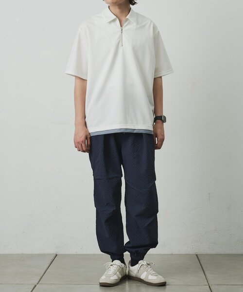 COLONY 2139(コロニートゥーワンスリーナイン)の「メッシュポンチレイヤードポロ(Tシャツ/カットソー・メンズ・ブラック/チャコールグレー/ホワイト・MEDIUM/LARGE)」の4枚目の写真