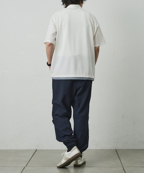 COLONY 2139(コロニートゥーワンスリーナイン)の「メッシュポンチレイヤードポロ(Tシャツ/カットソー・メンズ・ブラック/チャコールグレー/ホワイト・MEDIUM/LARGE)」の6枚目の写真