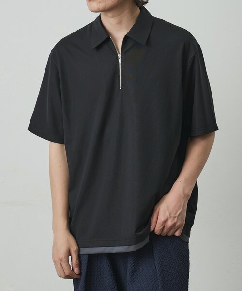 COLONY 2139(コロニートゥーワンスリーナイン)の「メッシュポンチレイヤードポロ(Tシャツ/カットソー・メンズ・ブラック/チャコールグレー/ホワイト・MEDIUM/LARGE)」の8枚目の写真