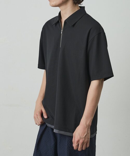 COLONY 2139(コロニートゥーワンスリーナイン)の「メッシュポンチレイヤードポロ(Tシャツ/カットソー・メンズ・ブラック/チャコールグレー/ホワイト・MEDIUM/LARGE)」の9枚目の写真