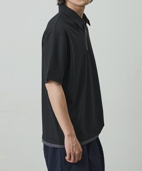 COLONY 2139(コロニートゥーワンスリーナイン)の「メッシュポンチレイヤードポロ(Tシャツ/カットソー・メンズ・ブラック/チャコールグレー/ホワイト・MEDIUM/LARGE)」の11枚目の写真
