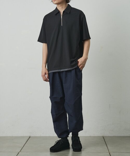 COLONY 2139(コロニートゥーワンスリーナイン)の「メッシュポンチレイヤードポロ(Tシャツ/カットソー・メンズ・ブラック/チャコールグレー/ホワイト・MEDIUM/LARGE)」の13枚目の写真