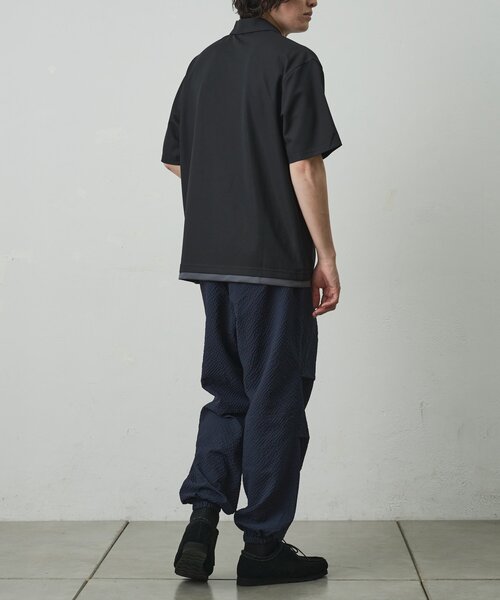COLONY 2139(コロニートゥーワンスリーナイン)の「メッシュポンチレイヤードポロ(Tシャツ/カットソー・メンズ・ブラック/チャコールグレー/ホワイト・MEDIUM/LARGE)」の14枚目の写真