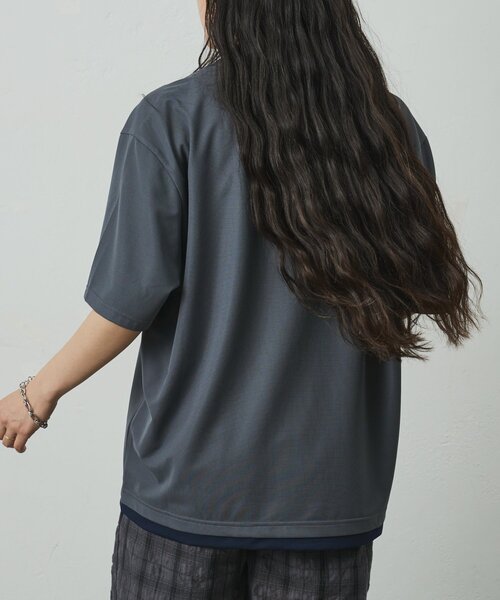 COLONY 2139(コロニートゥーワンスリーナイン)の「メッシュポンチレイヤードポロ(Tシャツ/カットソー・メンズ・ブラック/チャコールグレー/ホワイト・MEDIUM/LARGE)」の18枚目の写真
