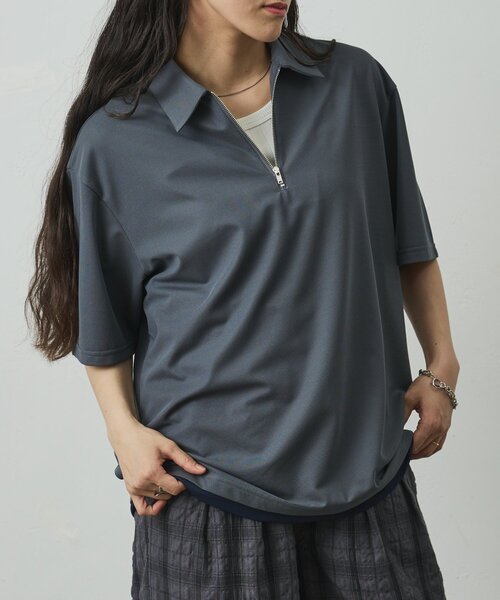 COLONY 2139(コロニートゥーワンスリーナイン)の「メッシュポンチレイヤードポロ(Tシャツ/カットソー・メンズ・ブラック/チャコールグレー/ホワイト・MEDIUM/LARGE)」の19枚目の写真