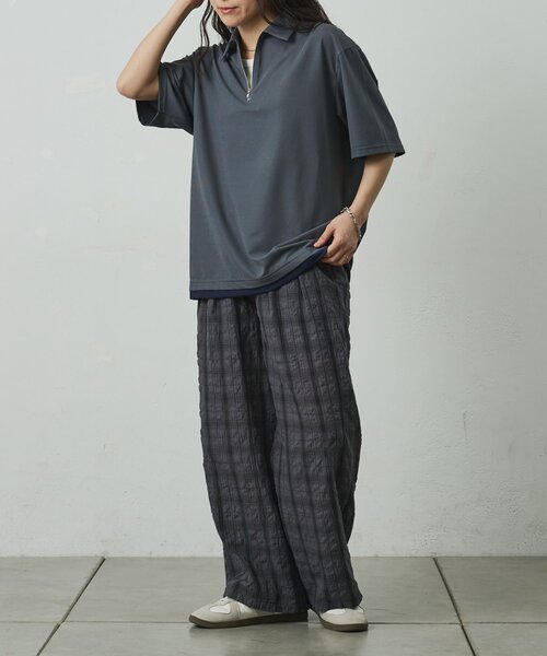 COLONY 2139(コロニートゥーワンスリーナイン)の「メッシュポンチレイヤードポロ(Tシャツ/カットソー・メンズ・ブラック/チャコールグレー/ホワイト・MEDIUM/LARGE)」の21枚目の写真