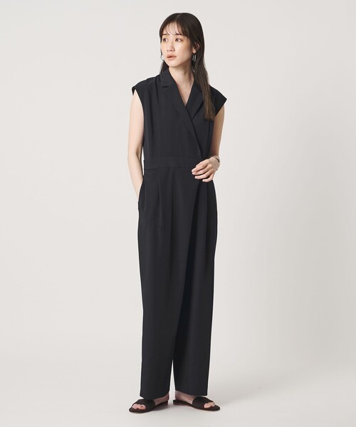 UNITED ARROWS(ユナイテッドアローズ)の「ツイル オールインワン ‐ストレッチ 防シワ 接触冷感‐(つなぎ/オールインワン・レディース・ダークブラウン/ネイビー・38/36)」の9枚目の写真