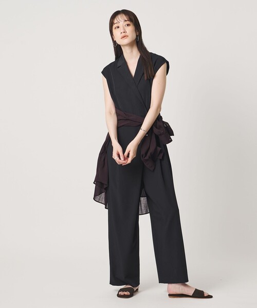 UNITED ARROWS(ユナイテッドアローズ)の「ツイル オールインワン ‐ストレッチ 防シワ 接触冷感‐(つなぎ/オールインワン・レディース・ダークブラウン/ネイビー・38/36)」の10枚目の写真