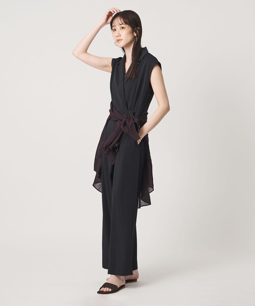 UNITED ARROWS(ユナイテッドアローズ)の「ツイル オールインワン ‐ストレッチ 防シワ 接触冷感‐(つなぎ/オールインワン・レディース・ダークブラウン/ネイビー・38/36)」の11枚目の写真