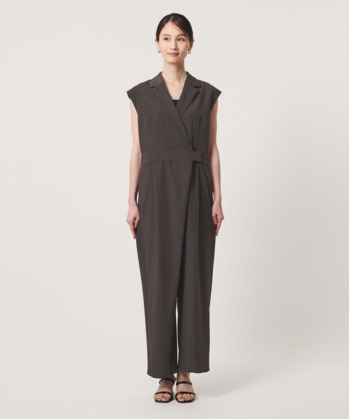 UNITED ARROWS(ユナイテッドアローズ)の「ツイル オールインワン ‐ストレッチ 防シワ 接触冷感‐(つなぎ/オールインワン・レディース・ダークブラウン/ネイビー・38/36)」の12枚目の写真