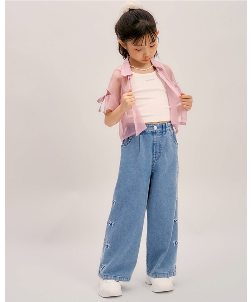 minimal(ミニマル)の「【インナーつき】肩リボンシアー半袖シャツセット(シャツ/ブラウス・キッズ・オフホワイト/ピンク/エメラルド・110cm/120cm/130cm)」の11枚目の写真