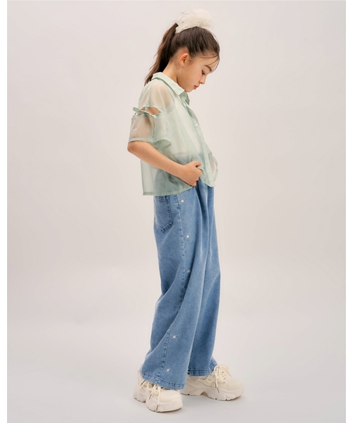minimal(ミニマル)の「【インナーつき】肩リボンシアー半袖シャツセット(シャツ/ブラウス・キッズ・オフホワイト/ピンク/エメラルド・110cm/120cm/130cm)」の15枚目の写真