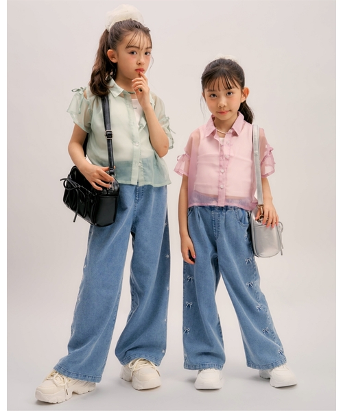 minimal(ミニマル)の「【インナーつき】肩リボンシアー半袖シャツセット(シャツ/ブラウス・キッズ・オフホワイト/ピンク/エメラルド・110cm/120cm/130cm)」の19枚目の写真