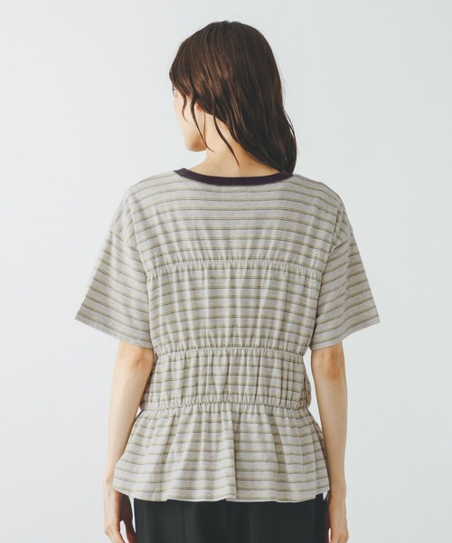 GLOBAL WORK(グローバルワーク)の「シャーリングボーダーT/713265(Tシャツ/カットソー・レディース・杢グレー/ホワイト系8・MEDIUM/LARGE)」の13枚目の写真