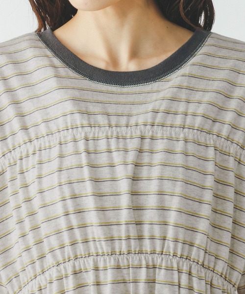 GLOBAL WORK(グローバルワーク)の「シャーリングボーダーT/713265(Tシャツ/カットソー・レディース・杢グレー/ホワイト系8・MEDIUM/LARGE)」の14枚目の写真