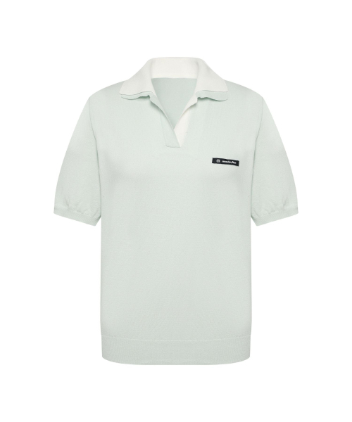 MONDAYFLOW(マンデーフロー)の「ブリーズ配色カラー ニット_ライトブルー(ポロシャツ・レディース・その他・SMALL/MEDIUM)」の2枚目の写真