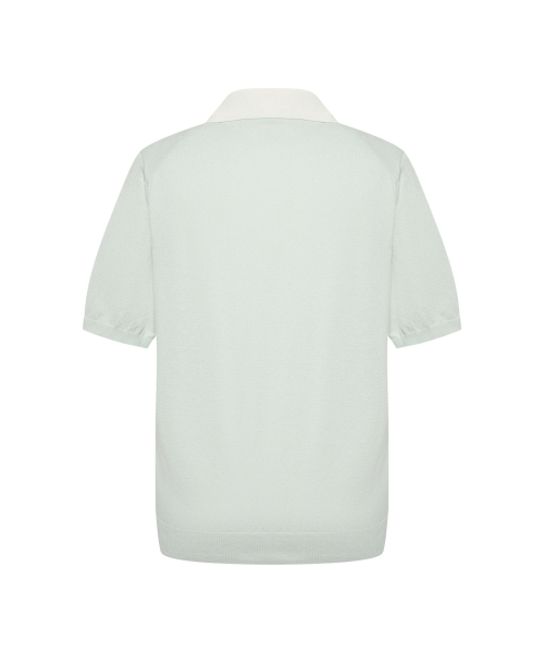 MONDAYFLOW(マンデーフロー)の「ブリーズ配色カラー ニット_ライトブルー(ポロシャツ・レディース・その他・SMALL/MEDIUM)」の3枚目の写真