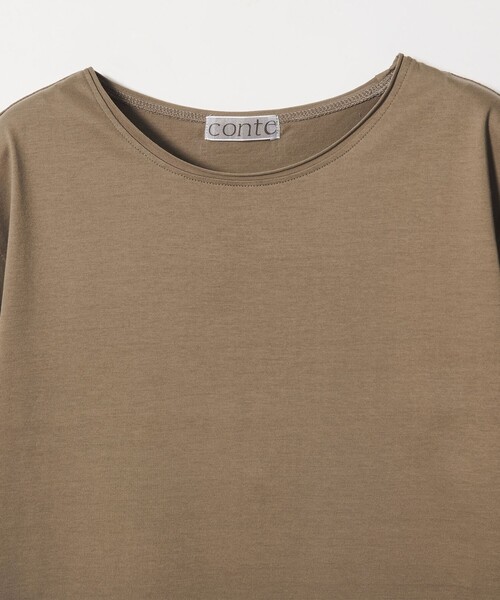 conte(コンテ)の「<conte>コットン クルーネックTシャツ(Tシャツ/カットソー・レディース・ホワイト/ブラック/ブラウン系・FREE)」の7枚目の写真