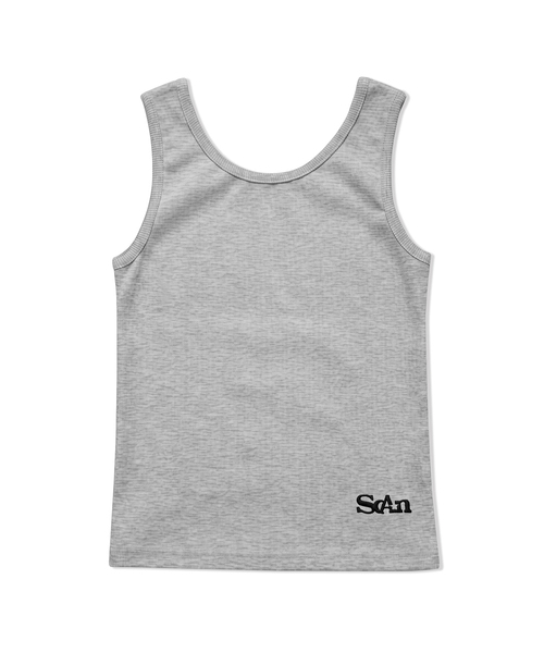 FUZZY SCAN(ファジスキャン)の「刺繍ロゴタンクトップスリーブレス3カラー(Tシャツ/カットソー・レディース・ブラック/ライトグレー/オートミール・ONE SIZE)」の3枚目の写真