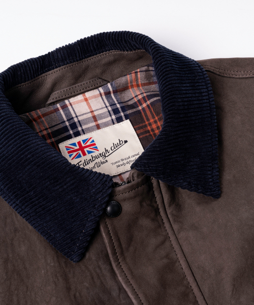 EDINBURGH CLUB(エディンバラクラブ)の「LAMB NUBUCK WASHING HUNTING JACKET (D/BROWN)(ミリタリージャケット・メンズ・ダークブラウン・MEDIUM/SMALL)」の3枚目の写真