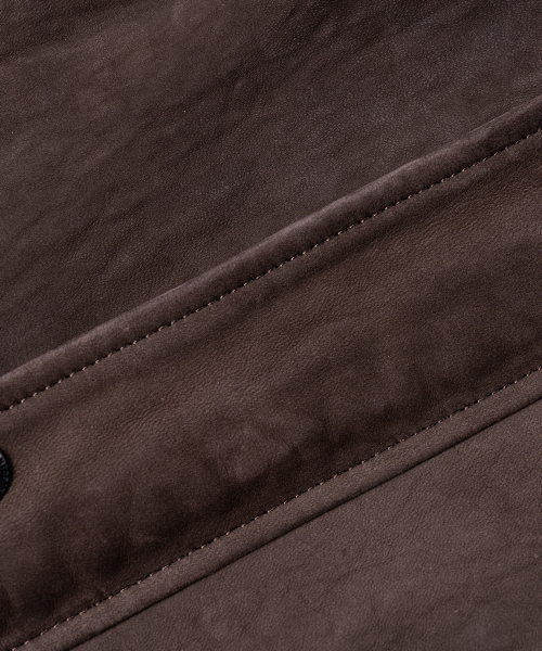 EDINBURGH CLUB(エディンバラクラブ)の「LAMB NUBUCK WASHING HUNTING JACKET (D/BROWN)(ミリタリージャケット・メンズ・ダークブラウン・MEDIUM/SMALL)」の5枚目の写真