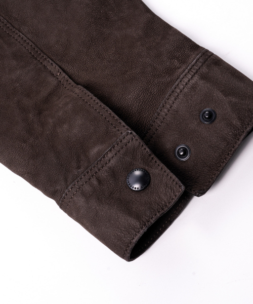 EDINBURGH CLUB(エディンバラクラブ)の「LAMB NUBUCK WASHING HUNTING JACKET (D/BROWN)(ミリタリージャケット・メンズ・ダークブラウン・MEDIUM/SMALL)」の7枚目の写真