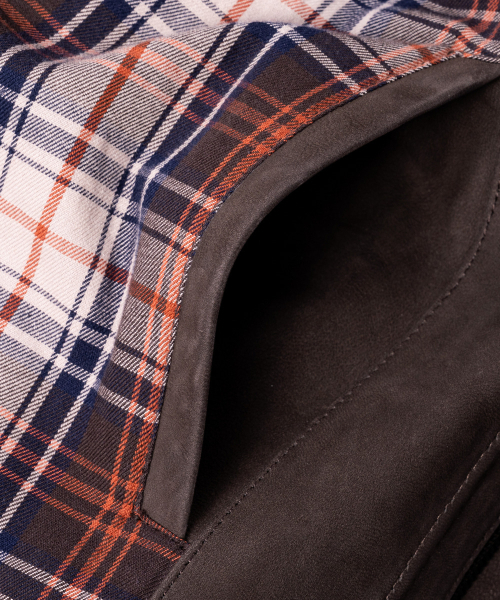 EDINBURGH CLUB(エディンバラクラブ)の「LAMB NUBUCK WASHING HUNTING JACKET (D/BROWN)(ミリタリージャケット・メンズ・ダークブラウン・MEDIUM/SMALL)」の10枚目の写真