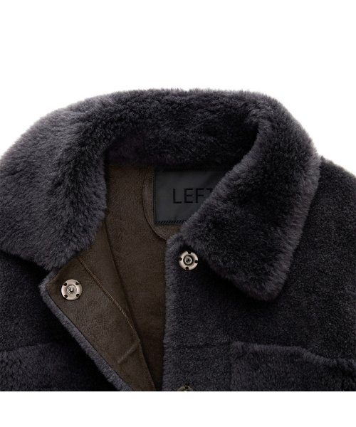 LEFTSEOUL（レフトソウル）の「リアルウールシアリングジャケット [グレー]（ムートンコート・レディース・その他・SMALL）」の5枚目の写真