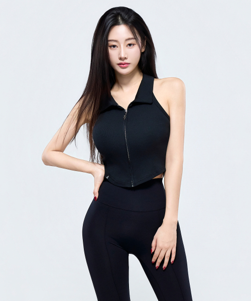 PHYSICAL GARMENTS（フィジカルガーメンツ）の「P5086 リブ フードカラー ジップアップ [4カラー]（Tシャツ/カットソー・レディース・ピンク/ブラック/スカイブルー/ホワイト・FREE）」の14枚目の写真