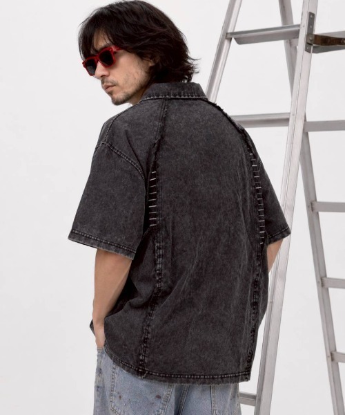 KAMINARI_TOKIO(カミナリトキオ)の「切替ヴィンテージポロTシャツ(Tシャツ/カットソー・レディース・ベージュ/ブラック・FREE)」の18枚目の写真